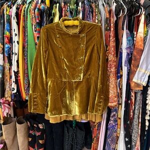 Free People Mustard Velvet Jacket